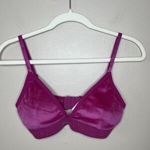 Juicy Couture Pink Bra Studded Sparkly Logo L Pink Velvet Y2K 90s Legally Blonde